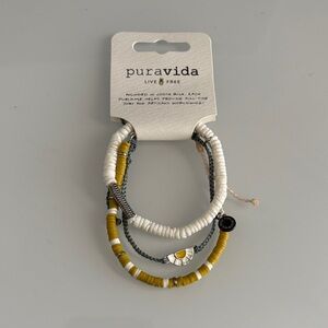 Pura Vida Yellow and White Bracelet Trio